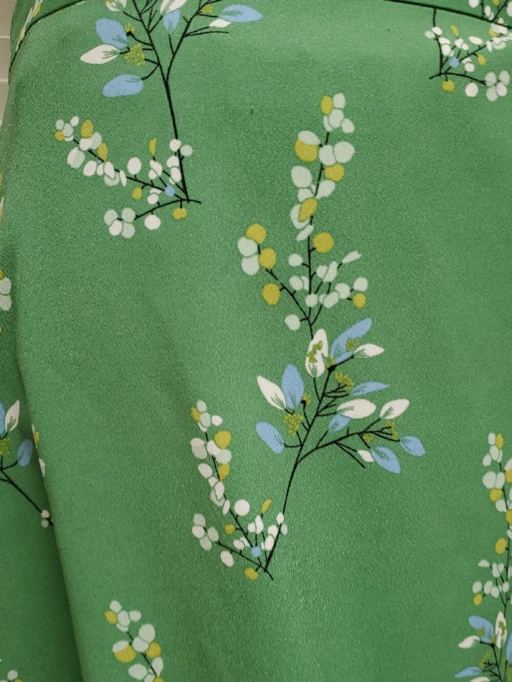 LOFT Green Floral High-Low Wrap Skirt with Tie - Picture 3 of 9